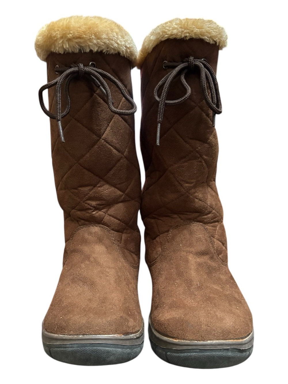 Itasca Brown Winter Rain Boots with Lace-Up Closure and Cushioned Collar 9